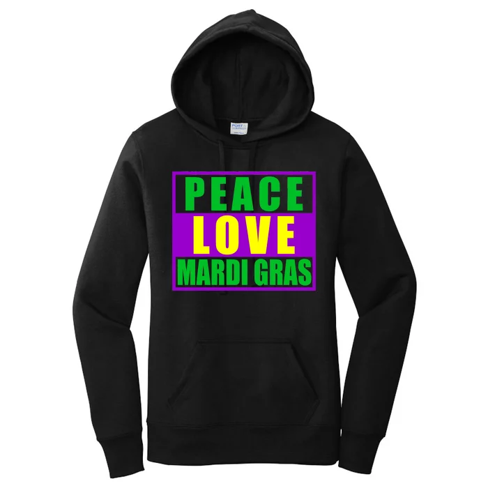 Peace Love Mardi Gras New Orleans Women's Pullover Hoodie