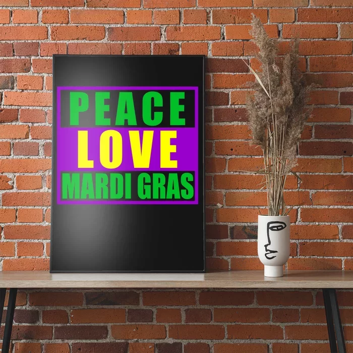 Peace Love Mardi Gras New Orleans Poster