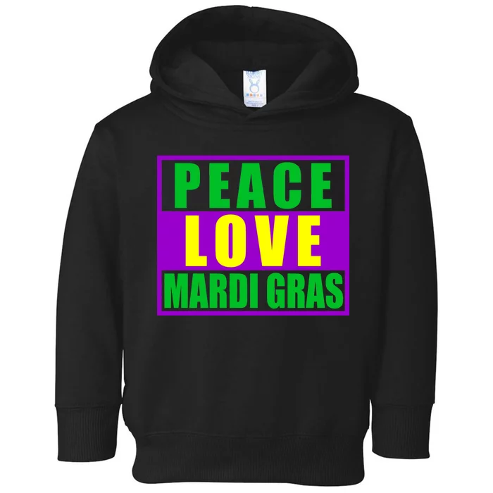 Peace Love Mardi Gras New Orleans Toddler Hoodie