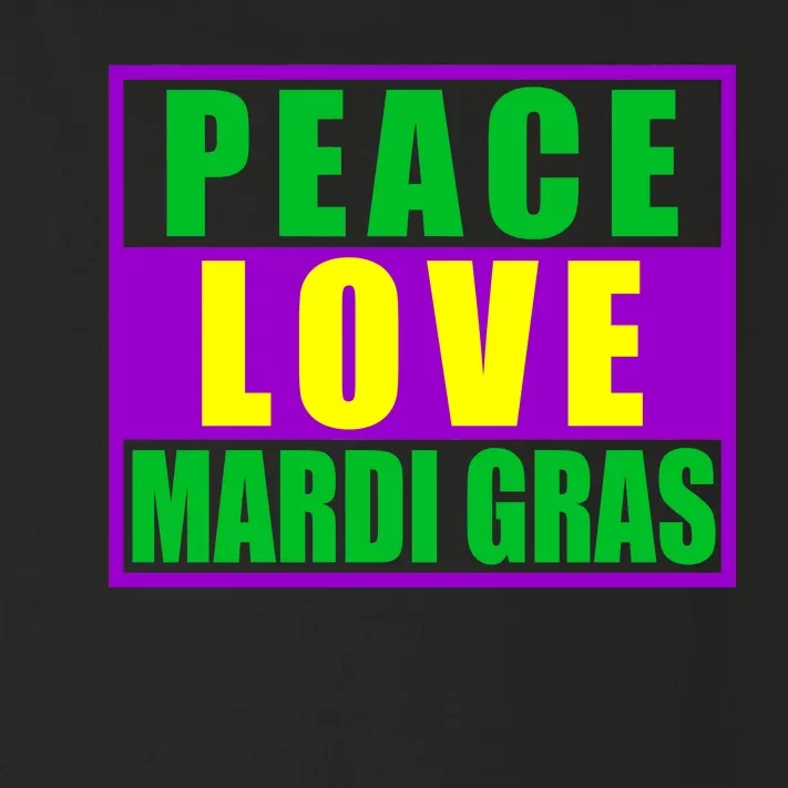 Peace Love Mardi Gras New Orleans Toddler Long Sleeve Shirt