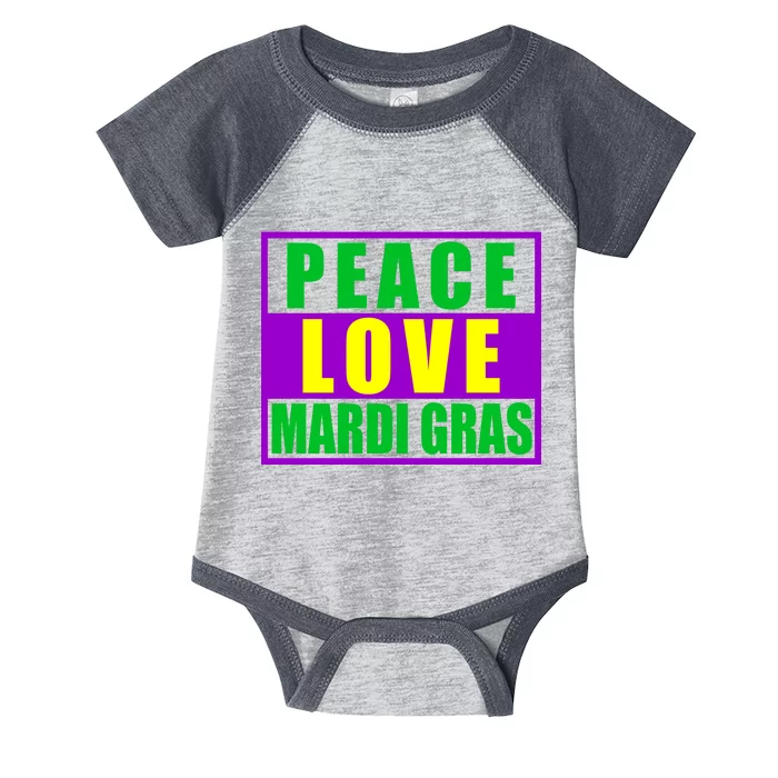 Peace Love Mardi Gras New Orleans Infant Baby Jersey Bodysuit