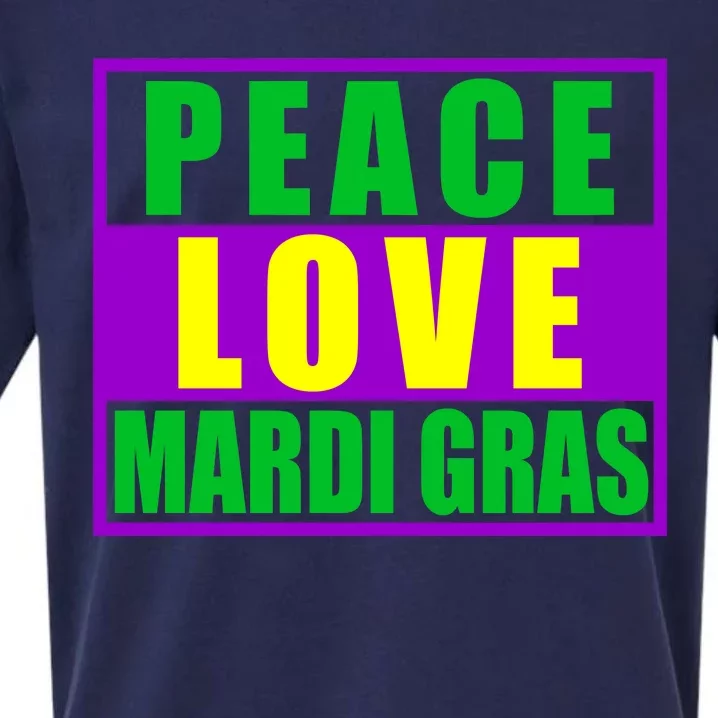 Peace Love Mardi Gras New Orleans Sueded Cloud Jersey T-Shirt