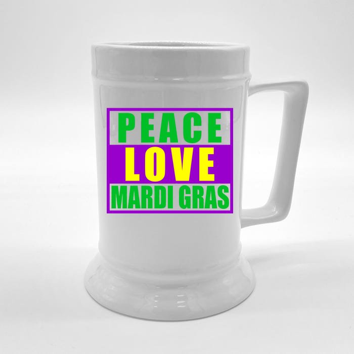 Peace Love Mardi Gras New Orleans Front & Back Beer Stein