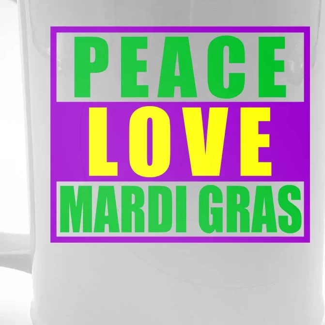 Peace Love Mardi Gras New Orleans Front & Back Beer Stein