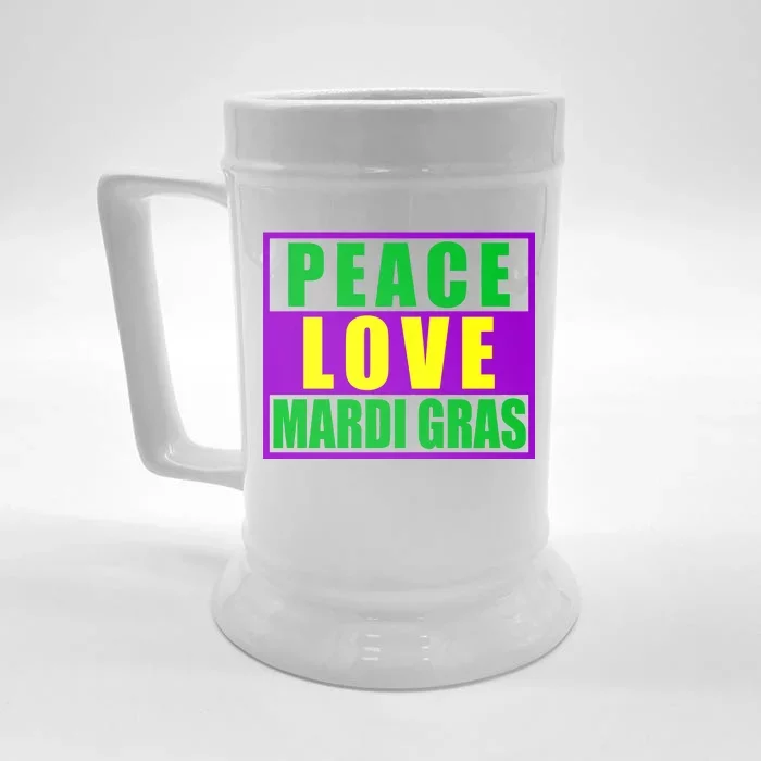 Peace Love Mardi Gras New Orleans Front & Back Beer Stein