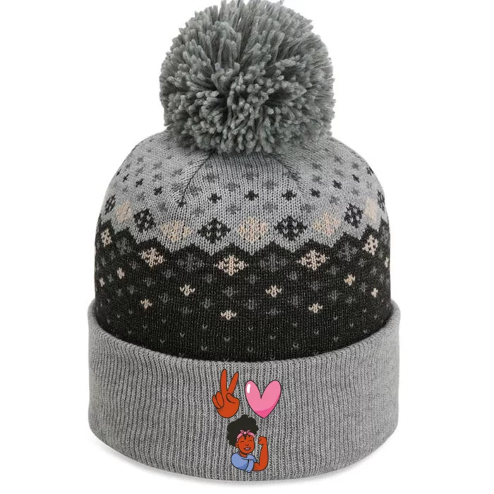 Peace Love Melanin The Baniff Cuffed Pom Beanie