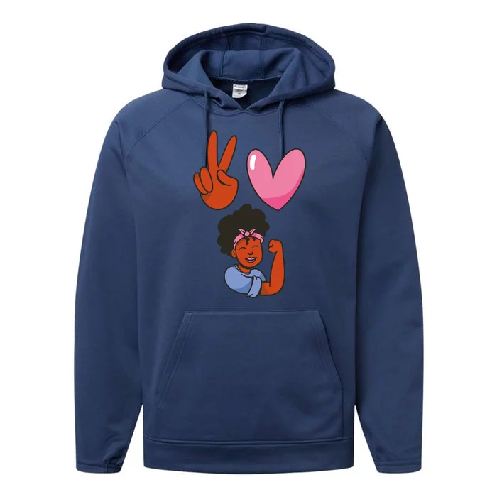 Peace Love Melanin Performance Fleece Hoodie