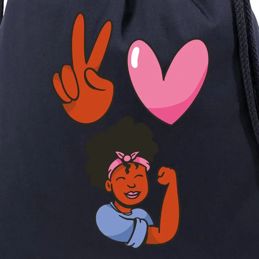 Peace Love Melanin Drawstring Bag