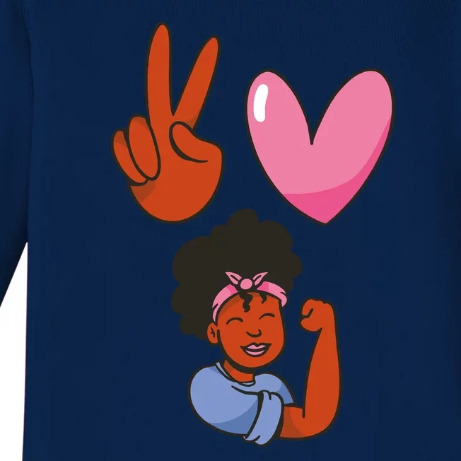 Peace Love Melanin Baby Long Sleeve Bodysuit