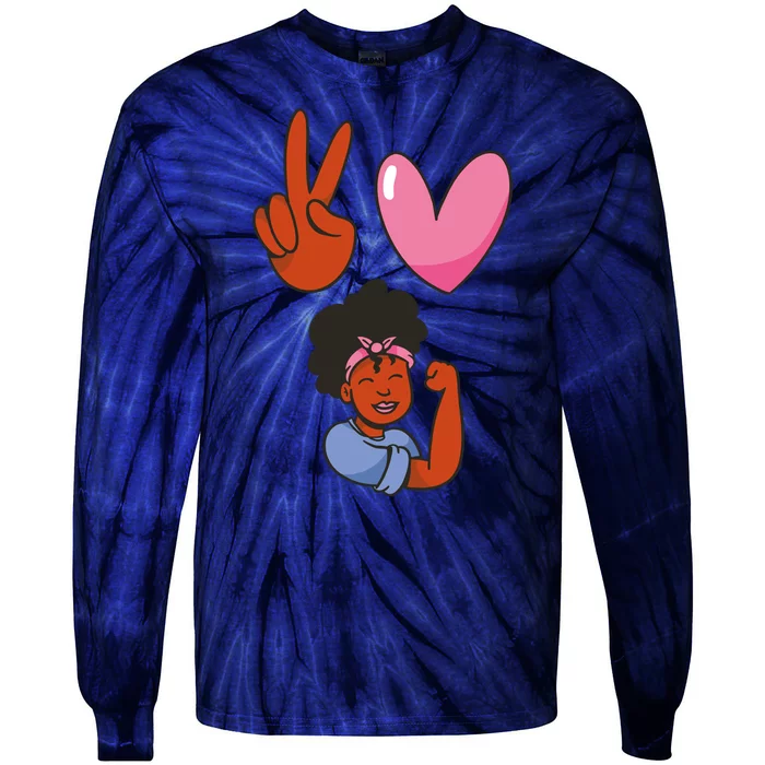 Peace Love Melanin Tie-Dye Long Sleeve Shirt