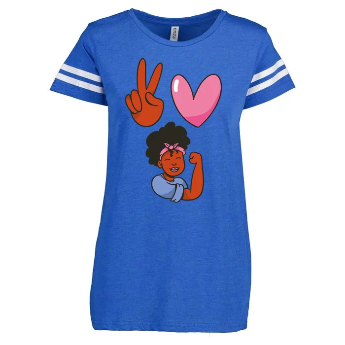 Peace Love Melanin Enza Ladies Jersey Football T-Shirt