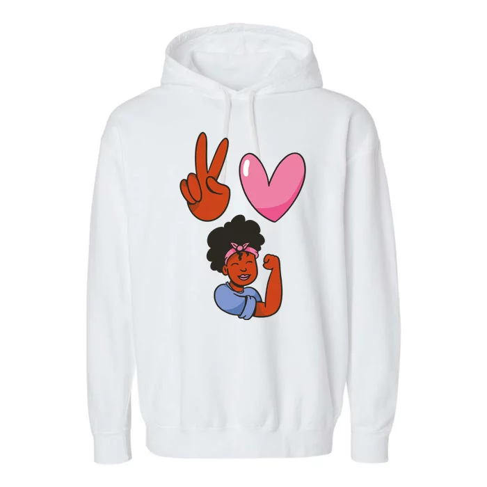 Peace Love Melanin Garment-Dyed Fleece Hoodie