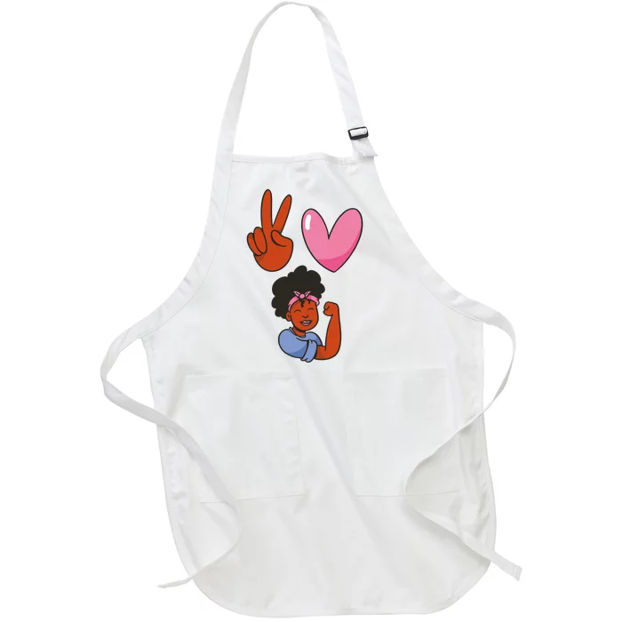 Peace Love Melanin Full-Length Apron With Pocket