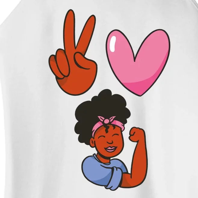 Peace Love Melanin Women’s Perfect Tri Rocker Tank