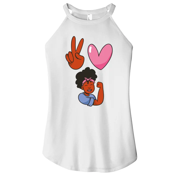 Peace Love Melanin Women’s Perfect Tri Rocker Tank