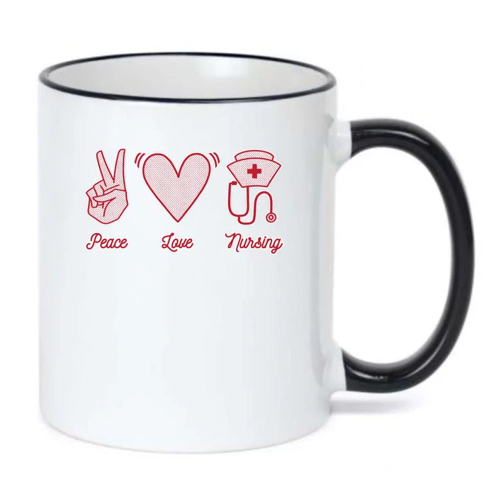 Peace Love Nursing Black Color Changing Mug