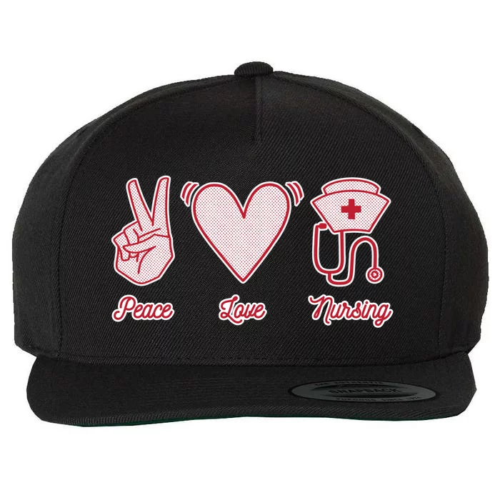 Peace Love Nursing Wool Snapback Cap