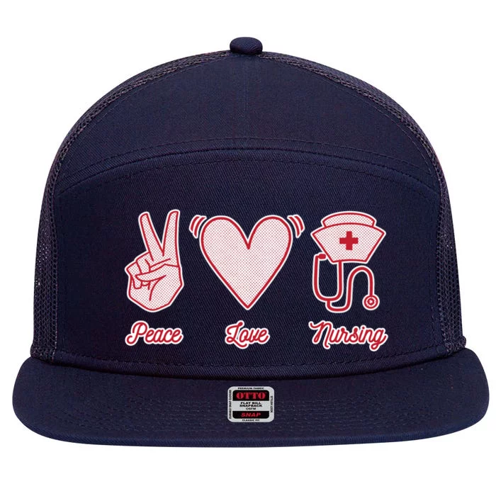 Peace Love Nursing 7 Panel Mesh Trucker Snapback Hat