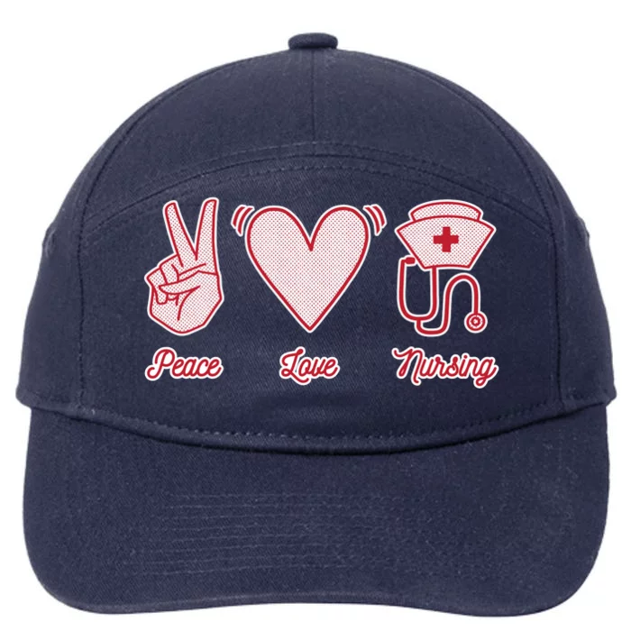 Peace Love Nursing 7-Panel Snapback Hat