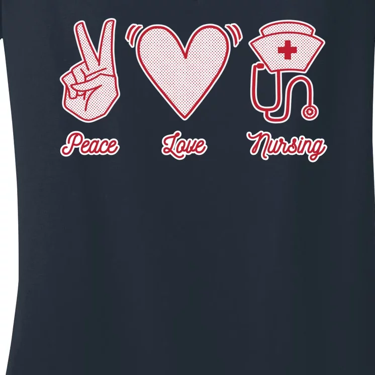 Peace Love Nursing Women's V-Neck T-Shirt