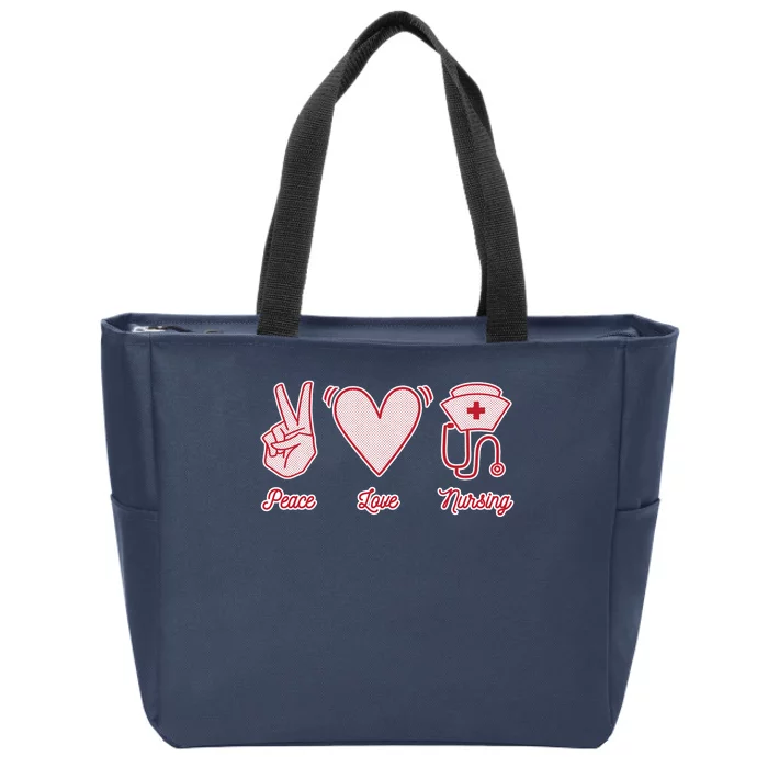 Peace Love Nursing Zip Tote Bag