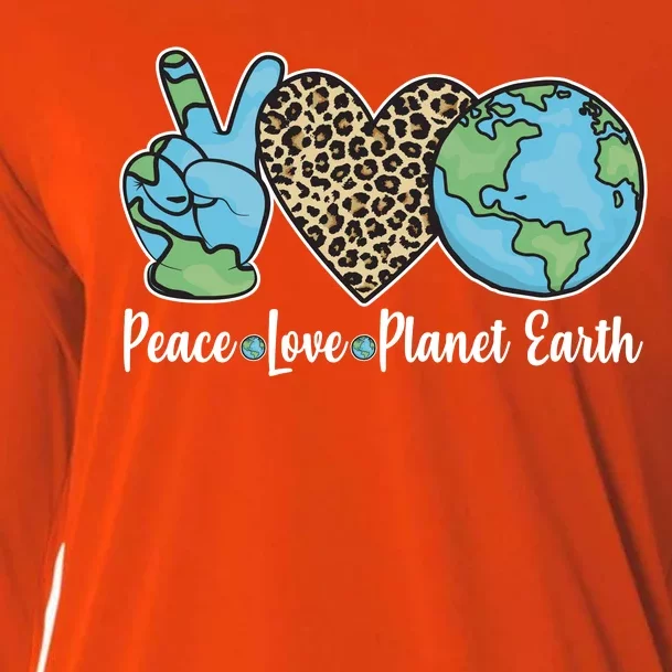 Peace Love Planet Earth Celebrate Earth Day Cooling Performance Long Sleeve Crew