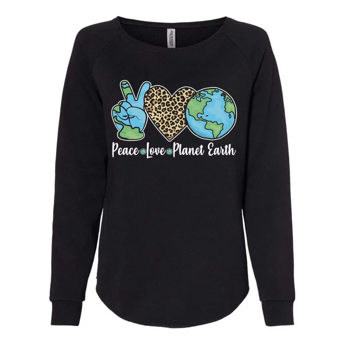 Peace Love Planet Earth Celebrate Earth Day Womens California Wash Sweatshirt