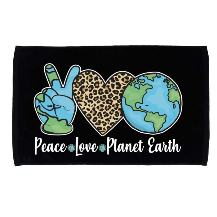 Peace Love Planet Earth Celebrate Earth Day Microfiber Hand Towel