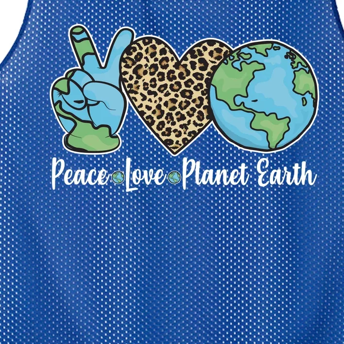 Peace Love Planet Earth Celebrate Earth Day Mesh Reversible Basketball Jersey Tank