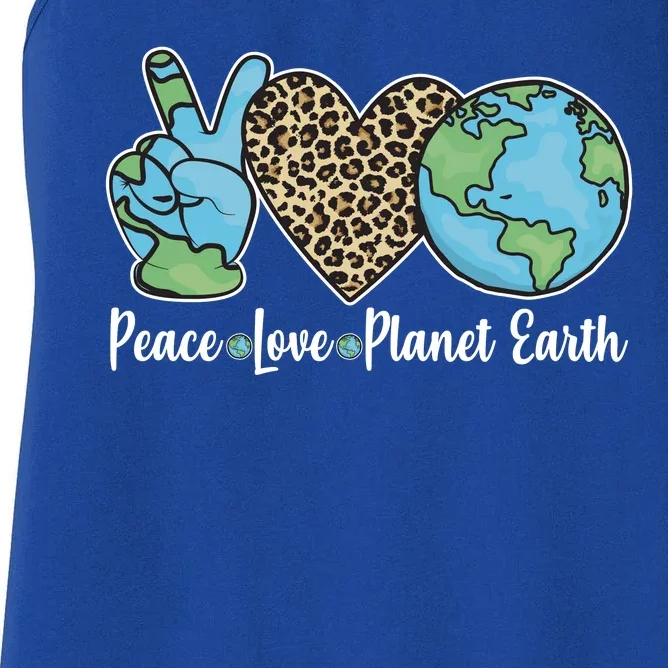 Peace Love Planet Earth Celebrate Earth Day Women's Racerback Tank