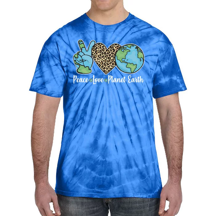 Peace Love Planet Earth Celebrate Earth Day Tie-Dye T-Shirt