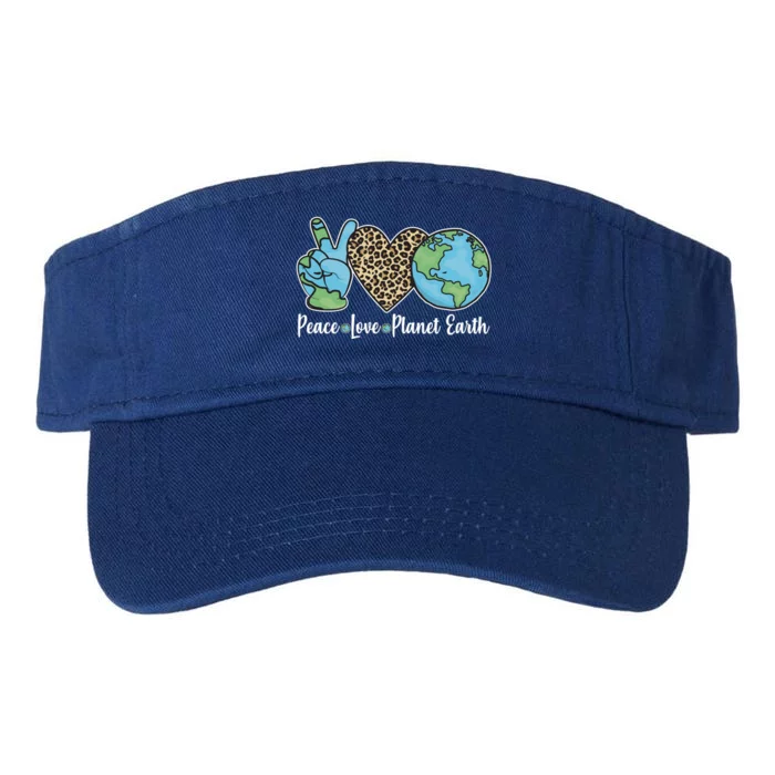 Peace Love Planet Earth Celebrate Earth Day Valucap Bio-Washed Visor