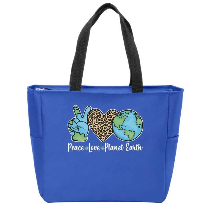 Peace Love Planet Earth Celebrate Earth Day Zip Tote Bag