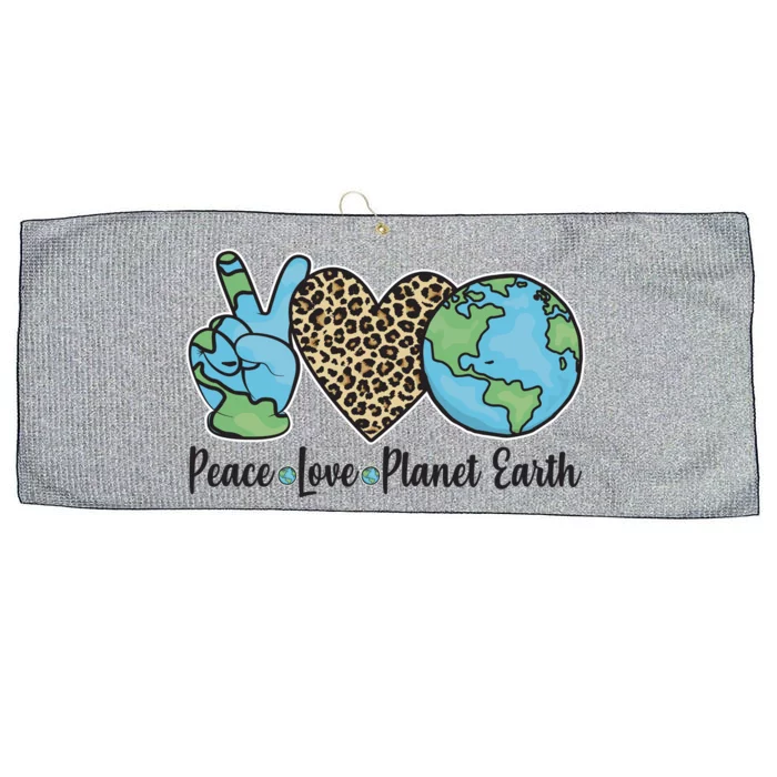 Peace Love Planet Earth Celebrate Earth Day Large Microfiber Waffle Golf Towel