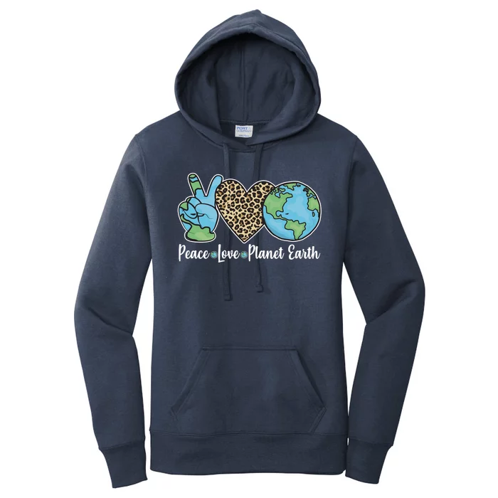 Peace Love Planet Earth Celebrate Earth Day Women's Pullover Hoodie