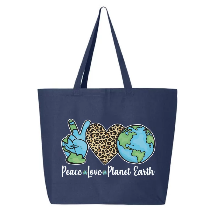 Peace Love Planet Earth Celebrate Earth Day 25L Jumbo Tote