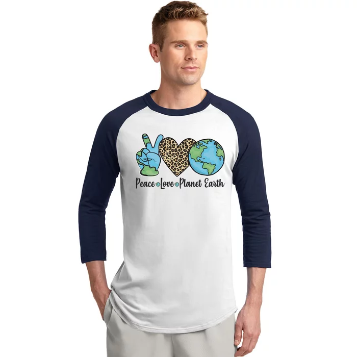 Peace Love Planet Earth Celebrate Earth Day Baseball Sleeve Shirt