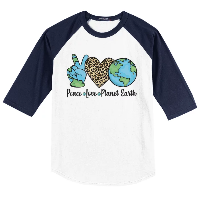 Peace Love Planet Earth Celebrate Earth Day Baseball Sleeve Shirt