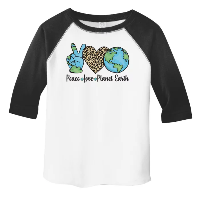 Peace Love Planet Earth Celebrate Earth Day Toddler Fine Jersey T-Shirt