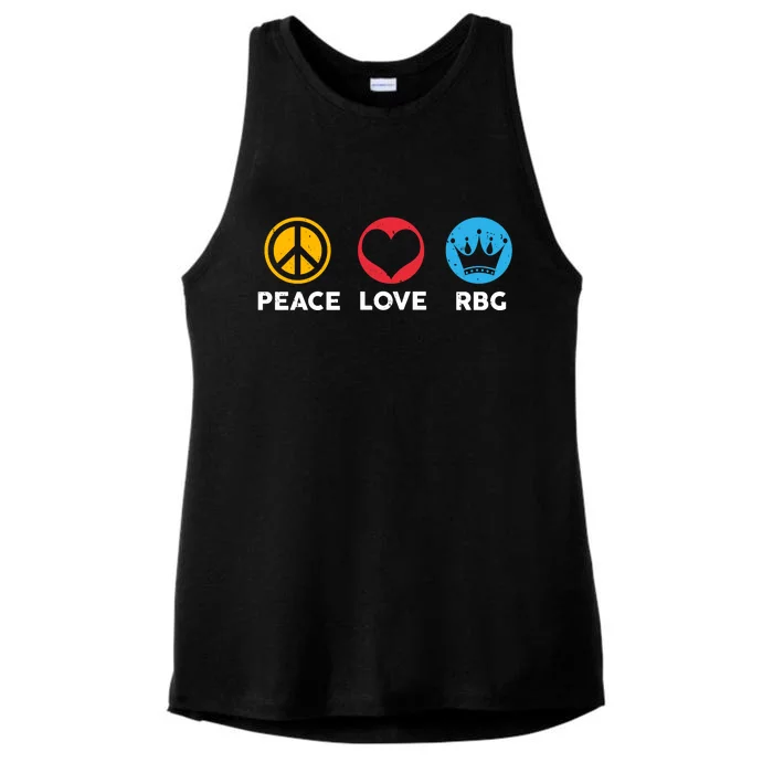 Peace Love RBG Ruth Bader Ginsburg Tribute Ladies Tri-Blend Wicking Tank