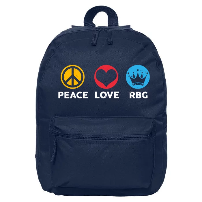 Peace Love RBG Ruth Bader Ginsburg Tribute 16 in Basic Backpack