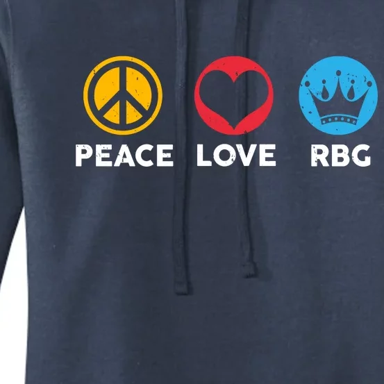 Peace Love RBG Ruth Bader Ginsburg Tribute Women's Pullover Hoodie