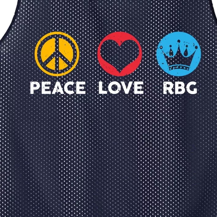 Peace Love RBG Ruth Bader Ginsburg Tribute Mesh Reversible Basketball Jersey Tank