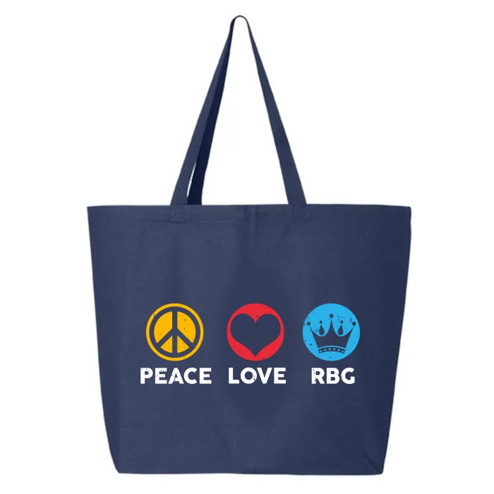 Peace Love RBG Ruth Bader Ginsburg Tribute 25L Jumbo Tote