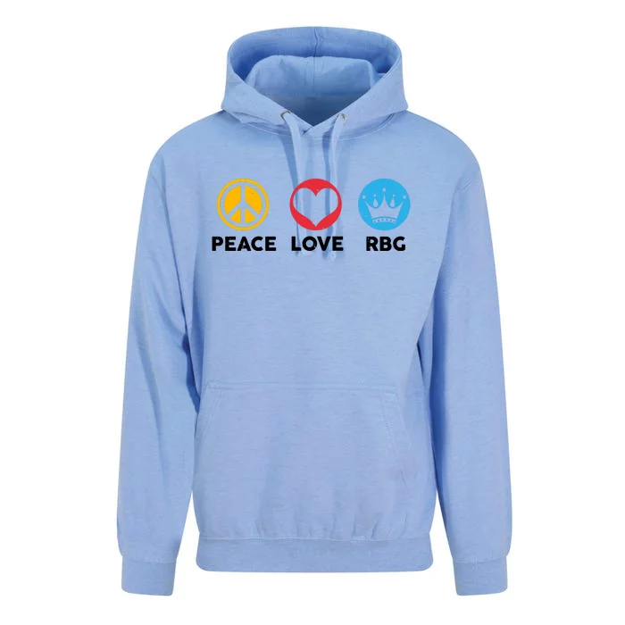 Peace Love RBG Ruth Bader Ginsburg Tribute Unisex Surf Hoodie