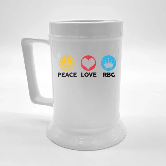 Peace Love RBG Ruth Bader Ginsburg Tribute Front & Back Beer Stein