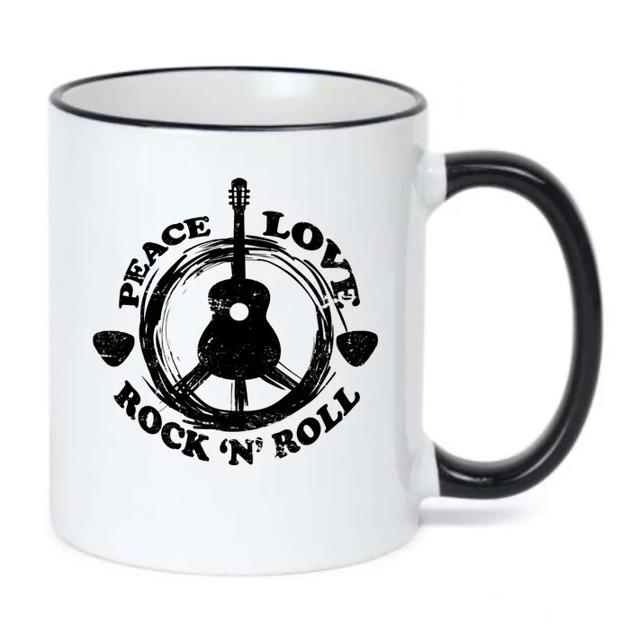 Peace Love Rock 'N' Roll Black Color Changing Mug