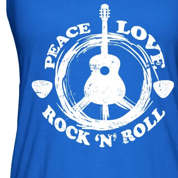 Peace Love Rock 'N' Roll Ladies Essential Flowy Tank