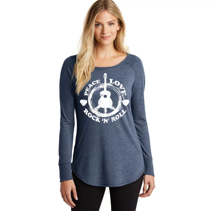 Peace Love Rock 'N' Roll Women's Perfect Tri Tunic Long Sleeve Shirt