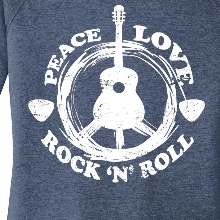 Peace Love Rock 'N' Roll Women's Perfect Tri Tunic Long Sleeve Shirt